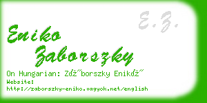 eniko zaborszky business card